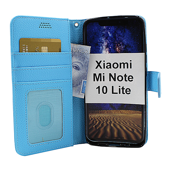 New Standcase Wallet Xiaomi Mi Note 10 Lite Ljusblå