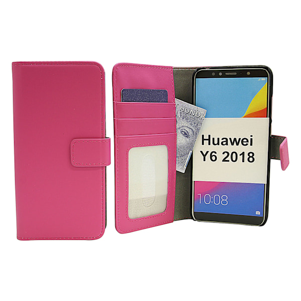 Skimblocker Magnet Wallet Huawei Y6 2018 Hotpink