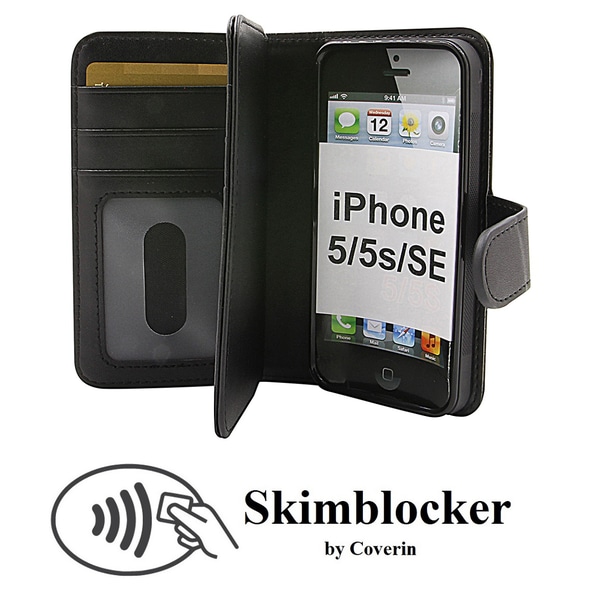 Skimblocker XL Magnet Wallet iPhone 5/5s/SE Svart