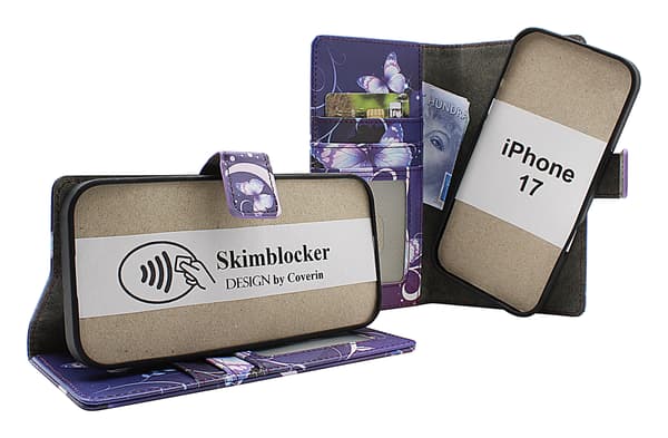 Skimblocker iPhone 17 Magnet Plånboksfodral Design