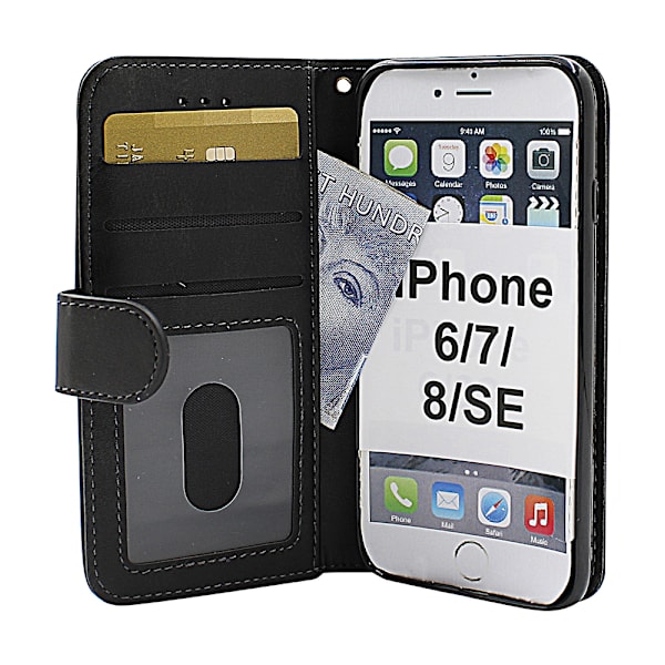 Zipper Standcase Wallet iPhone 6/7/8/SE 2nd Gen. Ljusrosa