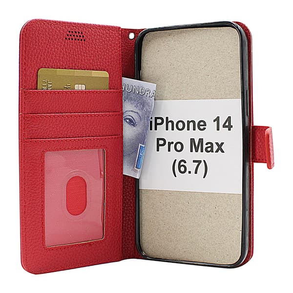 New Standcase Wallet iPhone 14 Pro Max (6.7) Ljusblå