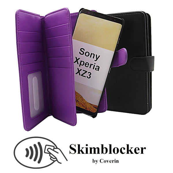 Skimblocker XL Magnet Wallet Sony Xperia XZ3 Svart