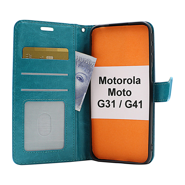 Crazy Horse Wallet Motorola Moto G31/G41 Grön