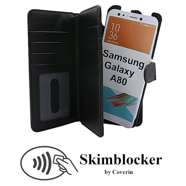 Skimblocker XL Magnet Wallet Samsung Galaxy A80 (A805F/DS) Svart