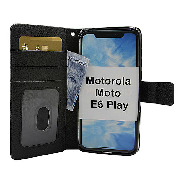 New Standcase Wallet Motorola Moto E6 Play Svart
