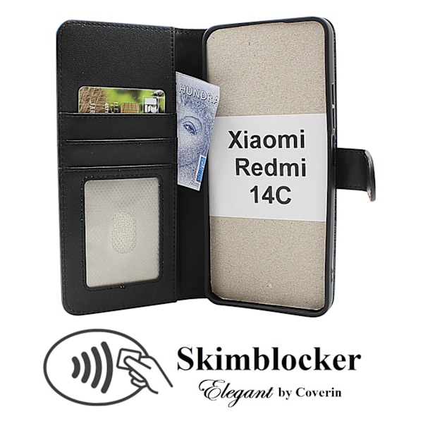 Skimblocker Xiaomi Redmi 14C Plånboksfodral Brun