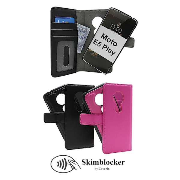 Skimblocker Magnet Wallet Motorola Moto E5 Play Svart