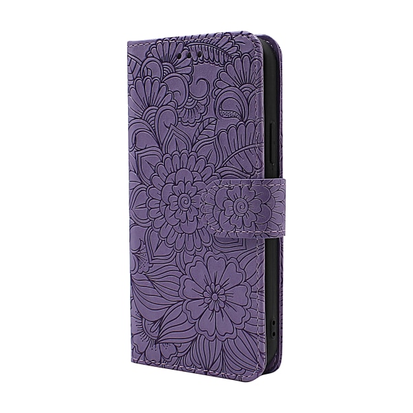 Flower Standcase Wallet iPhone 12 / 12 Pro (6.1) Blå