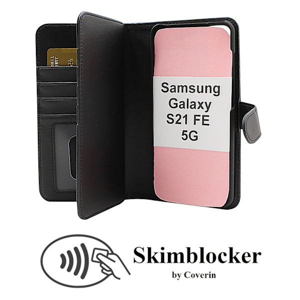 Skimblocker XL Magnet Fodral Samsung Galaxy S21 FE 5G Lila