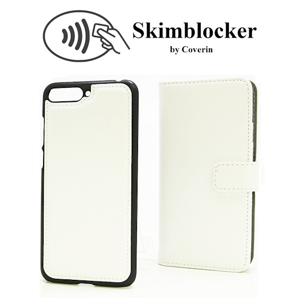 Skimblocker Magnet Wallet Huawei Y6 2018 Vit