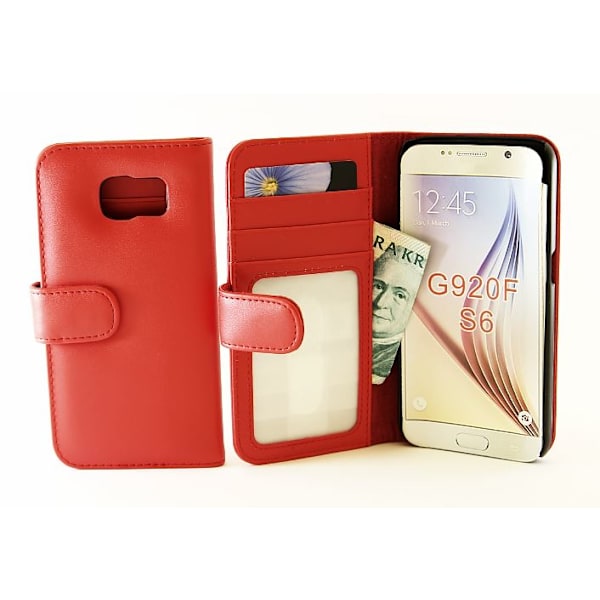 Skimblocker Plånboksfodral Samsung Galaxy S6 (SM-G920F) Röd