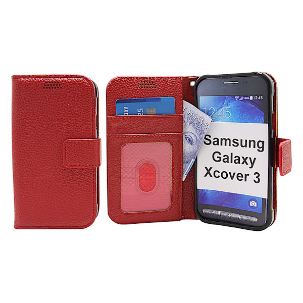New Standcase Wallet Samsung Galaxy Xcover 3 (SM-G388F) Röd