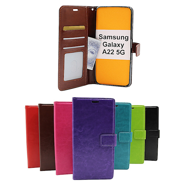 Crazy Horse Wallet Samsung Galaxy A22 5G (SM-A226B) Grön