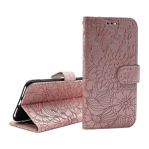 Flower Standcase Wallet iPhone 14 Pro (6.1) Ljusrosa