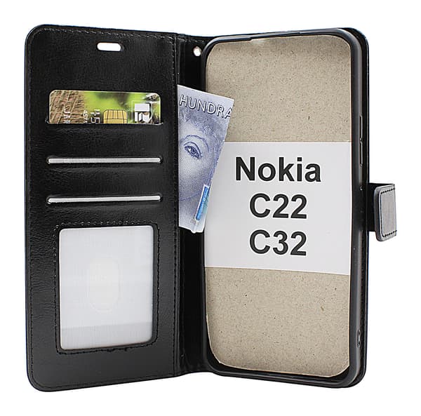 Crazy Horse Wallet Nokia C22 / C32 Röd