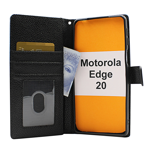 New Standcase Wallet Motorola Edge 20 Ljusblå