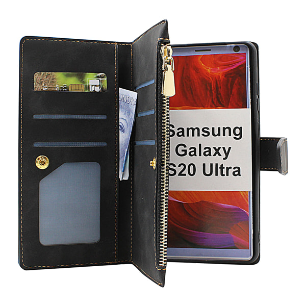 XL Standcase Lyxfodral Samsung Galaxy S20 Ultra (G988B) Marinblå