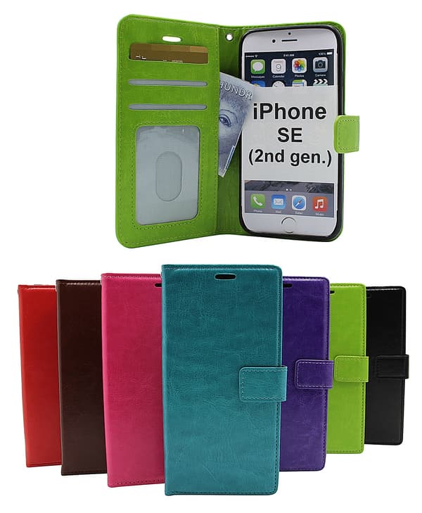 Crazy Horse Wallet iPhone SE (2nd Generation) Grön G642
