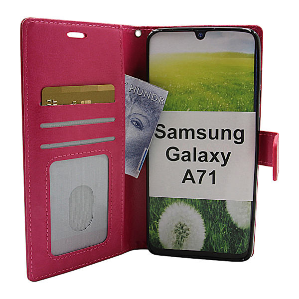 Crazy Horse Wallet Samsung Galaxy A71 (A715F/DS) Hotpink