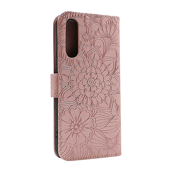 Flower Standcase Wallet Sony Xperia 10 V 5G Blå