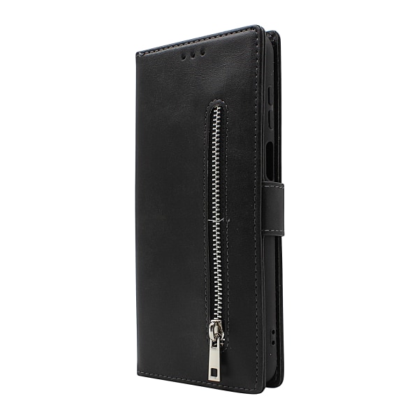 Zipper Standcase Wallet Motorola Moto E32s Svart