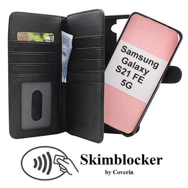 Skimblocker XL Magnet Fodral Samsung Galaxy S21 FE 5G Svart
