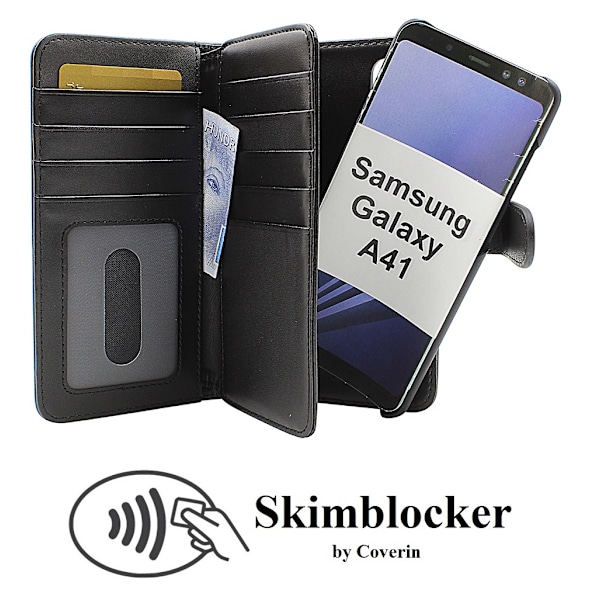 Skimblocker XL Magnet Wallet Samsung Galaxy A41 Svart