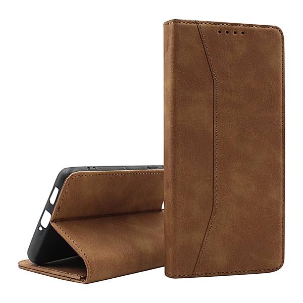 Fancy Standcase Wallet Samsung Galaxy S22 Ultra 5G Brun