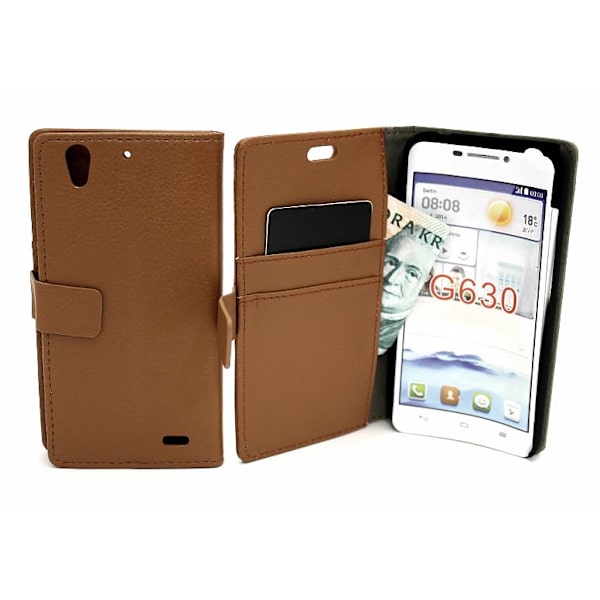 Standcase wallet Huawei Ascend G630 Brun