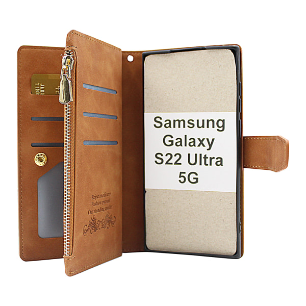 XL Standcase Lyxfodral Samsung Galaxy S22 Ultra 5G Brun