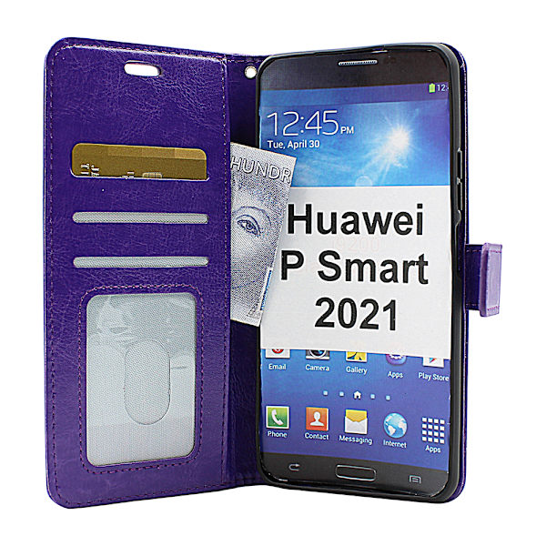 Crazy Horse Wallet Huawei P Smart 2021 Svart