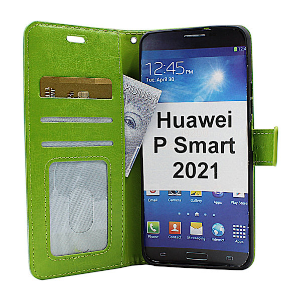 Crazy Horse Wallet Huawei P Smart 2021 Grön
