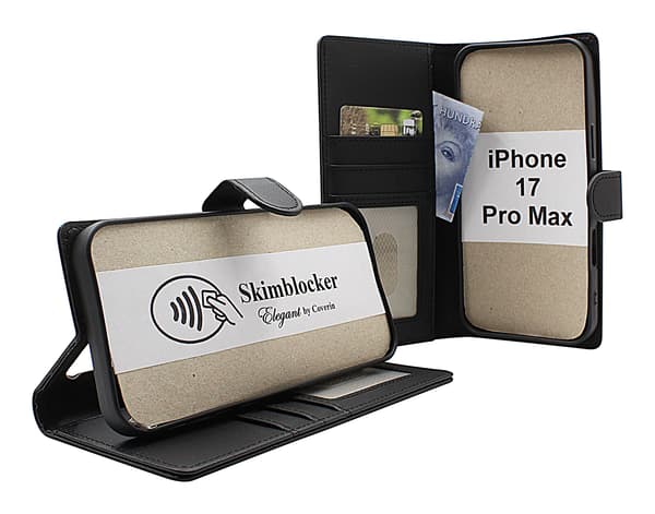 Skimblocker iPhone 17 Pro Max Plånboksfodral Glitter Pink