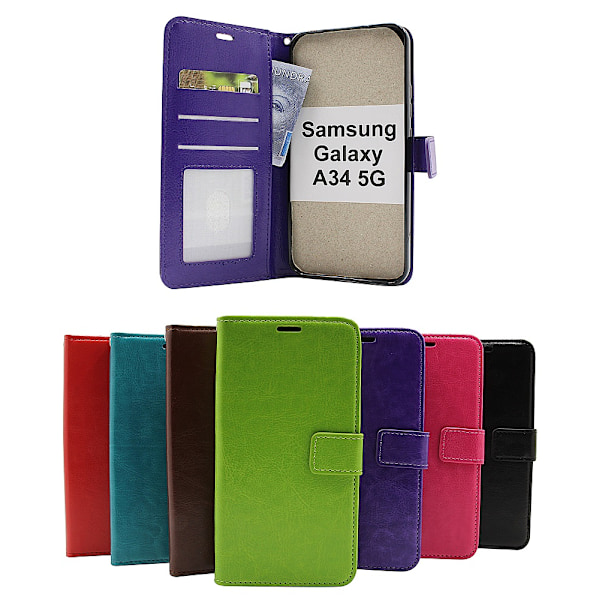Crazy Horse Wallet Samsung Galaxy A34 5G Röd