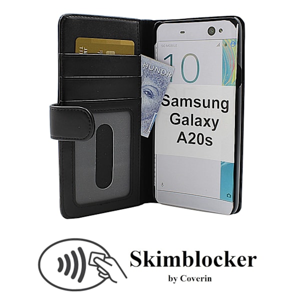 Skimblocker Plånboksfodral Samsung Galaxy A20s (A207F/DS) Svart