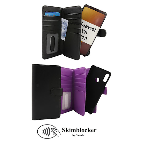 Skimblocker XL Magnet Wallet Huawei Y6 2019 Svart
