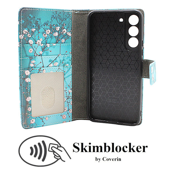 Skimblocker Galaxy S22 5G Magnet Plånboksfodral Design