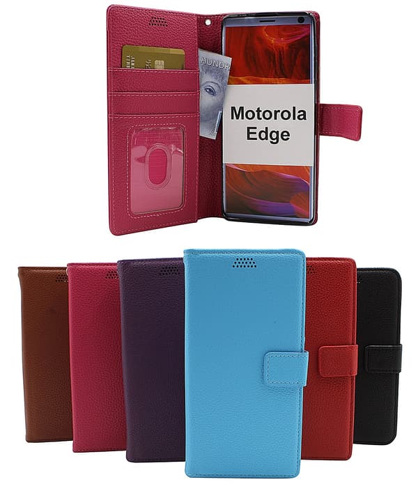 New Standcase Wallet Motorola Edge (Svart) Lila