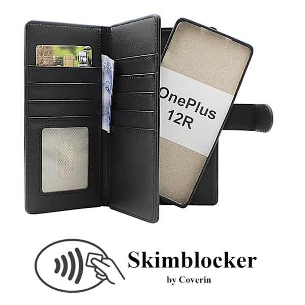 Skimblocker OnePlus 12R 5G XL Magnet Plånboksfodral