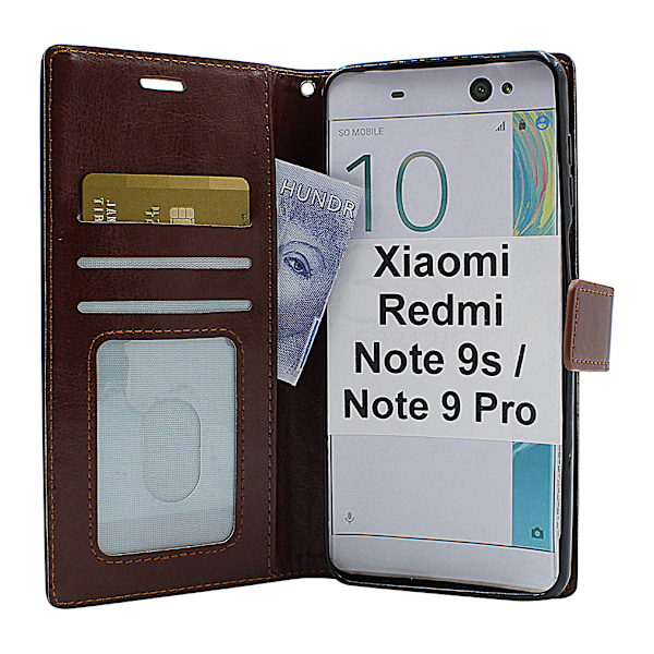 Crazy Horse Wallet Xiaomi Redmi Note 9s / Note 9 Pro Brun