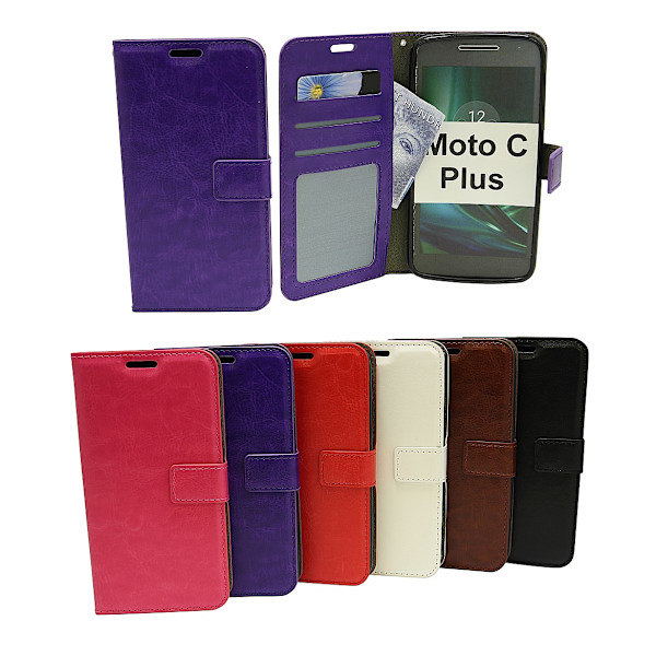 Crazy Horse Wallet Moto C Plus Svart