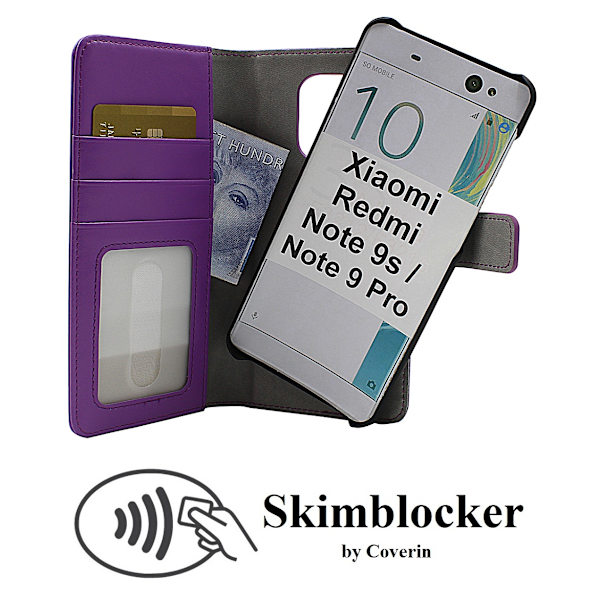 Skimblocker Magnet Wallet Xiaomi Redmi Note 9s / Note 9 Pro Lila