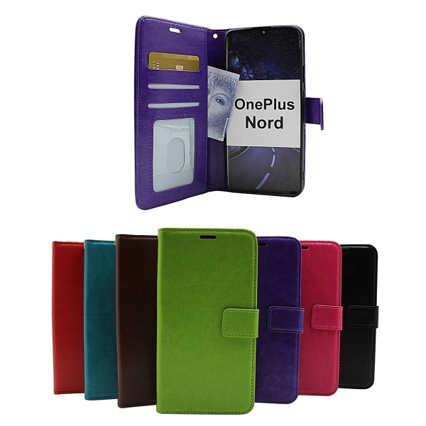 Crazy Horse Wallet OnePlus Nord (Svart) Turkos