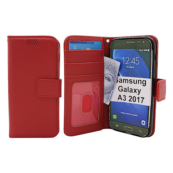 New Standcase Wallet Samsung Galaxy A3 2017 (A320F) (Röd) Röd