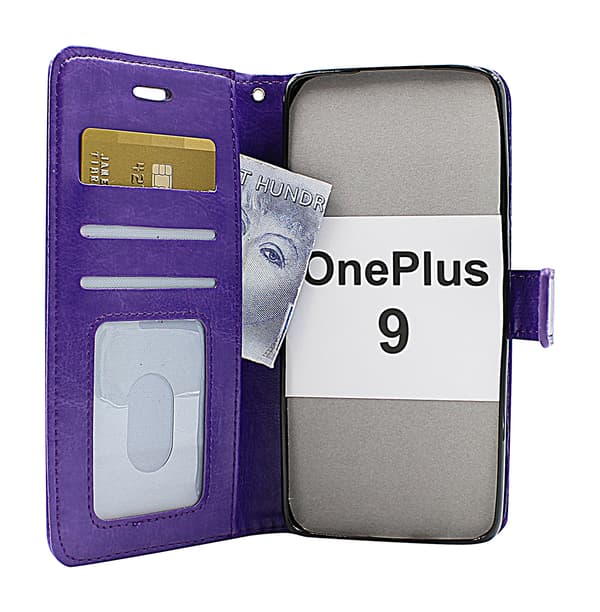 Crazy Horse Wallet OnePlus 9 Hotpink