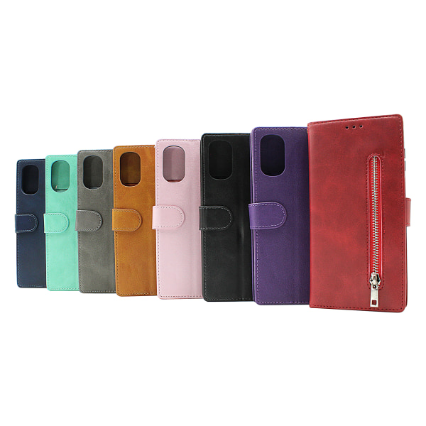Zipper Standcase Wallet Motorola Moto E32s Brun
