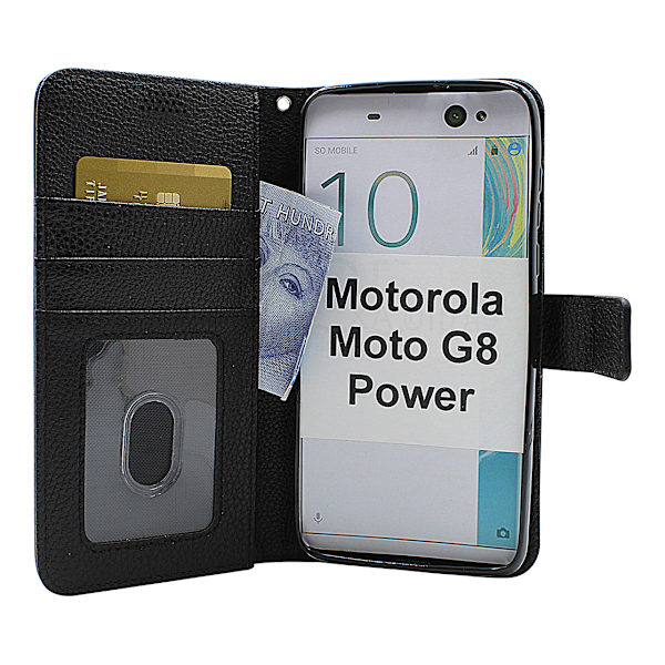 New Standcase Wallet Motorola Moto G8 Power Svart