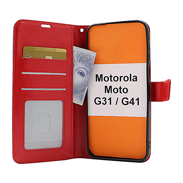 Crazy Horse Wallet Motorola Moto G31/G41 Grön