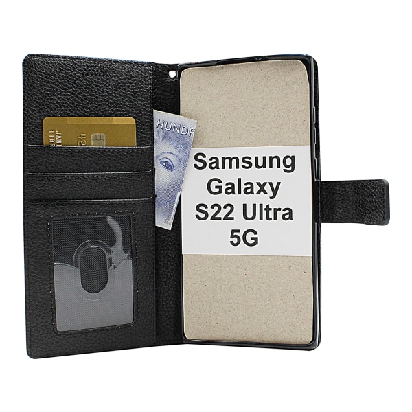 New Standcase Wallet Samsung Galaxy S22 Ultra 5G Ljusblå